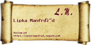 Lipka Manfréd névjegykártya